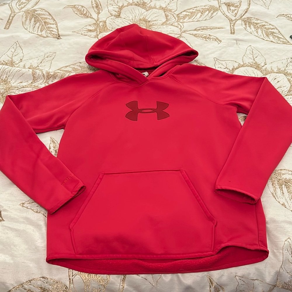 Under Armour Women’s Pink Fleece Big Logo Pullover Hoodie Size Small